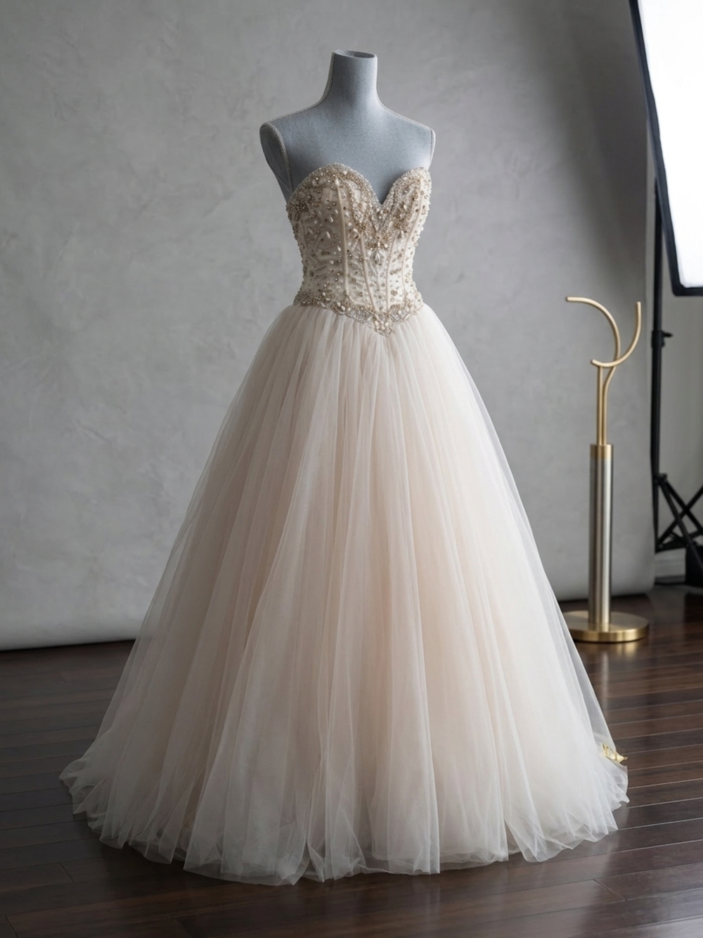 Mori Lee by Madeline Gardner Size 0 Ball Gown Wedding Gown Beaded Sweetheart
